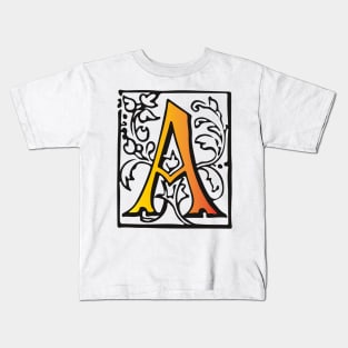 Letter A in an ornamental frame Kids T-Shirt